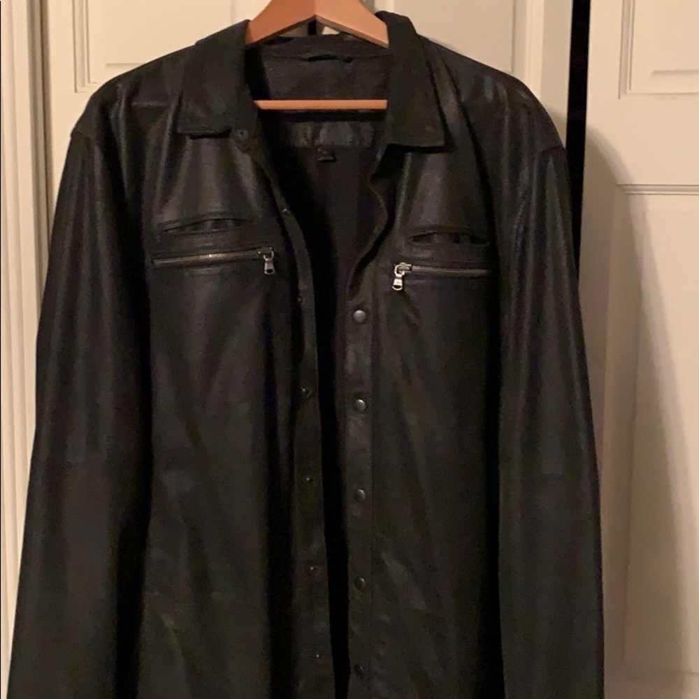 Black suede shirt jacket John Varvatos